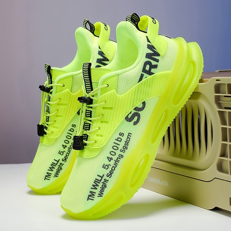 Baskets jaunes de style urbain pour hommes avec semelle à coussin d'air et tige en mesh, chaussures de sport légères et tendance pour la course, la salle de sport et les vêtements décontractés de 2026 ? $42.99 –P20