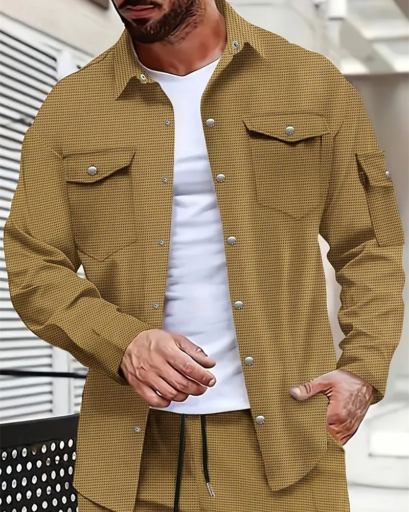 Herren Hemd Sommerhemd Freizeithemd Knopfhemd Schwarz Weiß Gelb Rosa Wein Langarm Einfach Revers Urlaub Hawaiianisch Tasche Bekleidung Polyester Mode Lässig Bequem 2025 - $31.99 –P7