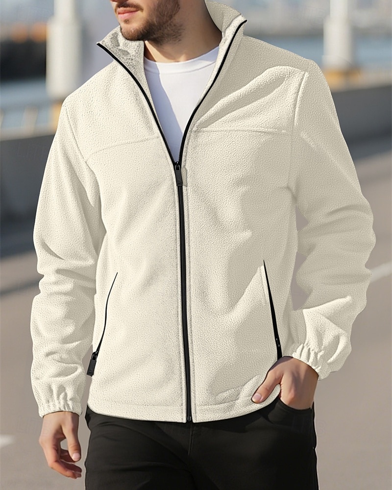 Herre Genser Fleecegenser Genser med full glidelås Aprikos Svart Lilla Oransje lysegrå Opprett krage عادي Ta igjen glidelåsen Lomme Sport & Utendørs Daglig Ferie Polyester Gatemote Grunnleggende 2026 - $36.99 –P4