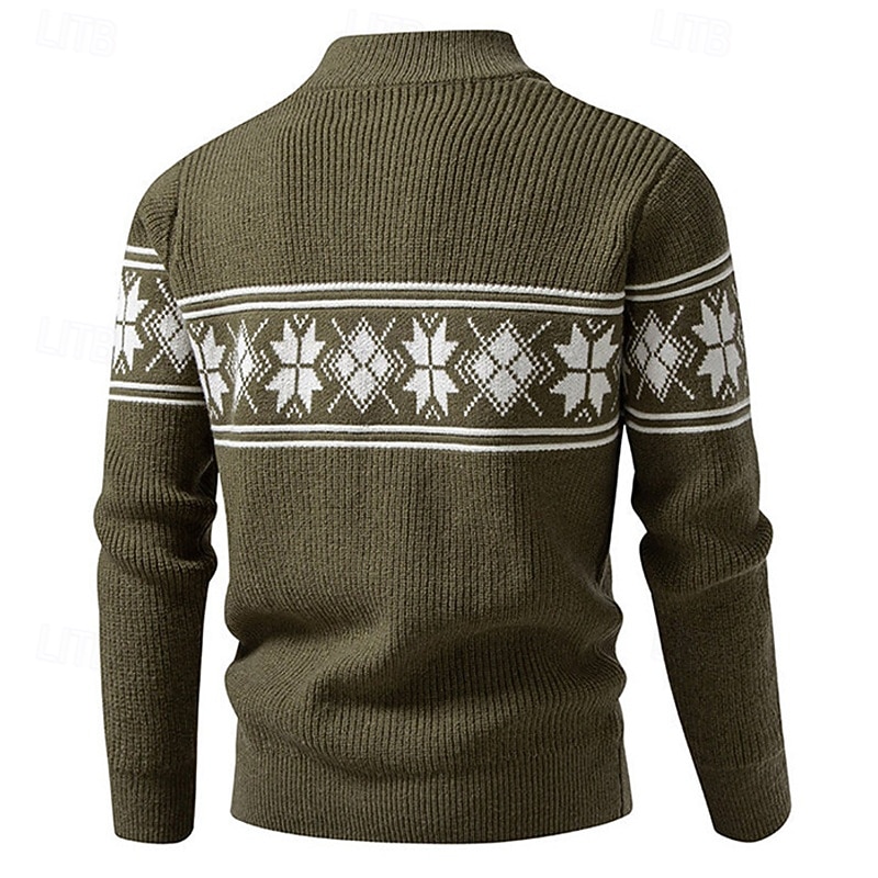 Bărbați Pulover Cardigan Pulover decupat Pulover cu fermoar Pulover tricotat Striat Tricotat Topuri obișnuite Buzunar Geometric Guler de stand Modă Clasic Vacanță Purtare Zilnică Îmbrăcăminte Toamn 2026 - $41.99 –P10