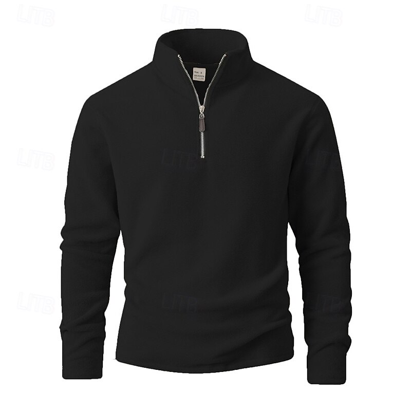 Homens Moletom Moletom de lã Moletom com zíper Preto Roxo Cáqui Café Verde Claro Meio Zíper Tecido Quarter Zip Desportos e Ar livre Diário Feriado Poliéster Roupa de rua Básico Casual Outono Inverno de 2026 por $26.99 –P11