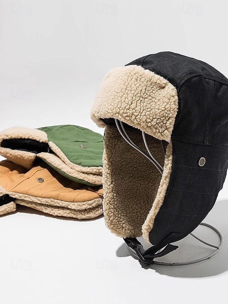 Chapeau de trappeur d'hiver pour homme avec cache-oreilles, casquette d'aviateur doublée de sherpa chaude, chapeau de neige coupe-vent pour la chasse et le ski en plein air de 2025 ? $14.99 –P6