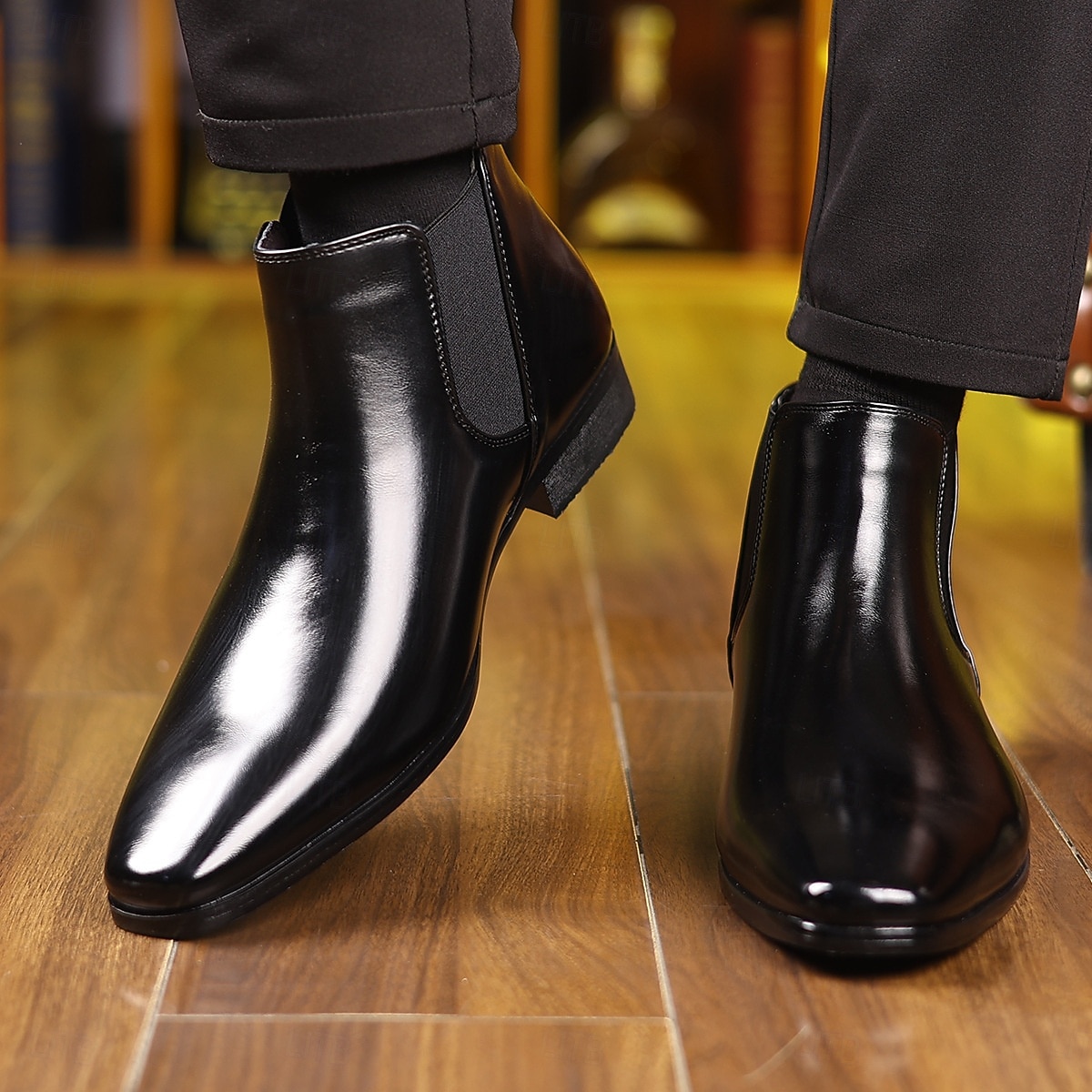 Homme Bottes Bottes Chelsea Marche Cuir PU Confortable Antidérapant Bottines Mocassin Bande Élastique Brun claire Brun foncé Noir Été Printemps Automne de 2025 ? $42.99 –P11