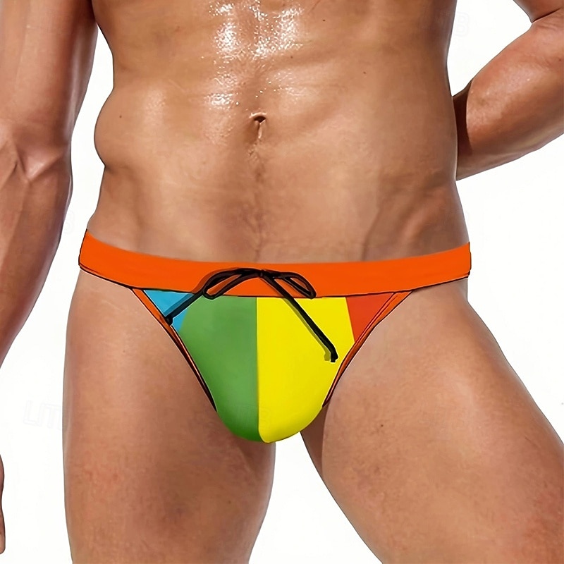 Férfi Úszótanga Fehérnemű Boxer fazonú fürdőnadrágok Kollázs Zsinór Rugalmas Légáteresztő Alsók Szörfözés Bikini Búvárkodás Nyár 2026 - $11.49 –P6