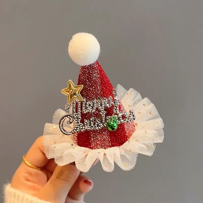 Weihnachts-Haarschmuck-Set für Damen, 4-teiliges Haarband- und Haarspangen-Set mit Weihnachtsmütze, Schleife und Glitzerdetails für Weihnachtsfeiern &festliche Feiern 2026