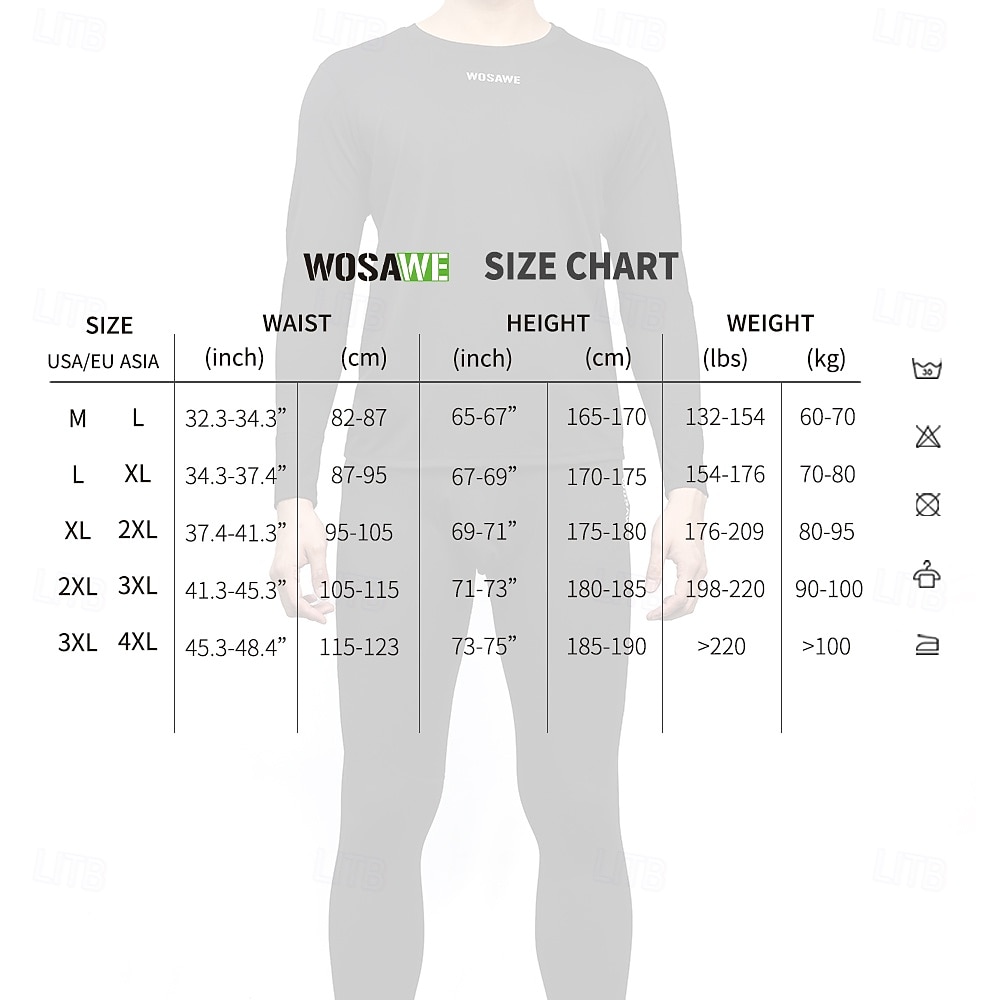 WOSAWE men's quick drying leggings for cycling skiing mountain climbing 3D fit moisture wicking underwear long pants BF141 2026 - $36.99 –P1