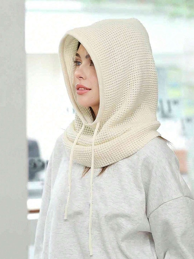 Bufanda con capucha y pasamontañas de punto festivo para mujer: calentador de cuello con cordón en varios colores para Navidad y temporada de esquí. 2026 - $14.99 –P5