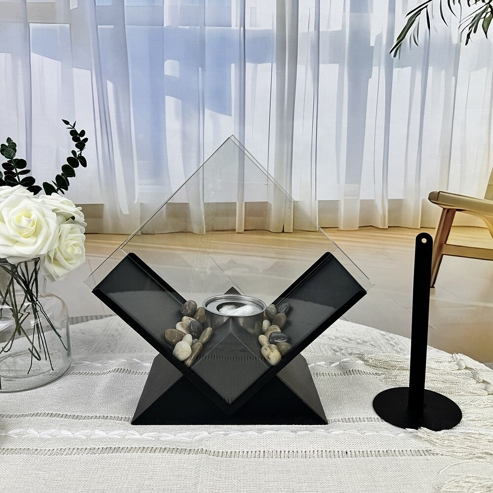 timanttimainen pöytälevyllä varustettu tulisija, kannettava pöytälevyllä varustettu takka, puhdas palaminen, bioetanolitakka, tuuletusaukoton takka sisä- ja ulkotiloihin, terasseille, juhliin ja 2026 - $92.99 –P7