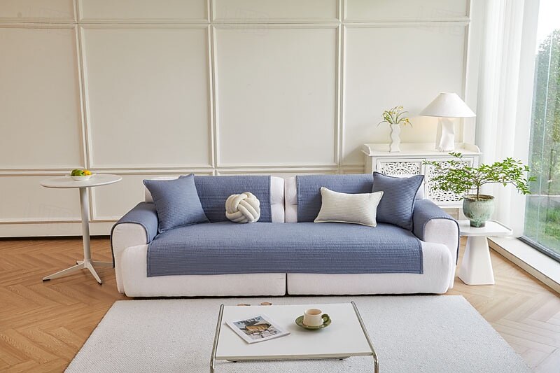 Poszewka na poduszkę na sofę w stylu nordyckim, całoroczny pokrowiec z bawełny, nowoczesna minimalistyczna antypoślizgowa podkładka na sofę, ochraniacz na sofę do salonu 2026 - $41.99 –P2