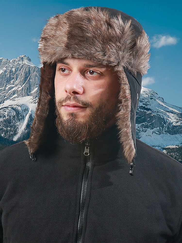 Pánská vánoční čepice s kožešinovou podšívkou – nepromokavá, teplá a útulná, s detaily z umělé kožešiny, ideální na zimní dovolenou a outdoorové aktivity 2026 - $11.99 –P4