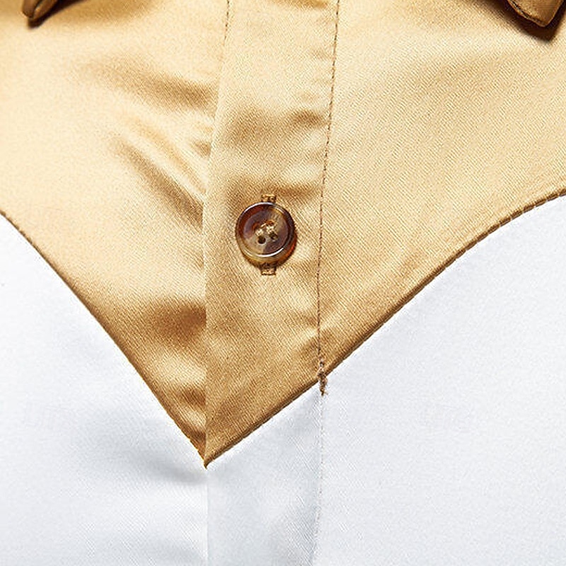 Per uomo Camicia Camicia in raso Camicia elegante Camicia casual Camicia con Bottoni Camicia da Ballo Blocco di colori Formale Matrimonio Nero Bianco Vino Blu marino Manica Lunga Bavero Primavera del 2025 a $23.99 –P3