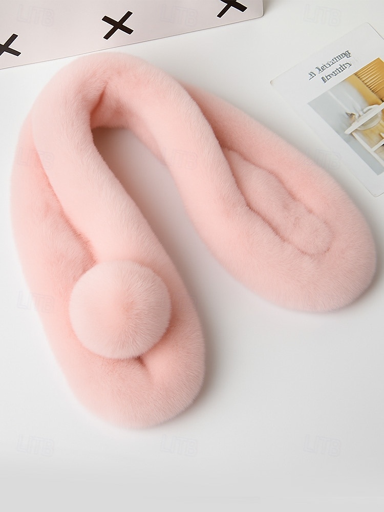Weihnachtsschal aus Kaninchenfellimitat für Damen mit Bommeln, weiches und kuscheliges Winteraccessoire für Feiertagspartys und als Geschenk 2026 - $11.99 –P6