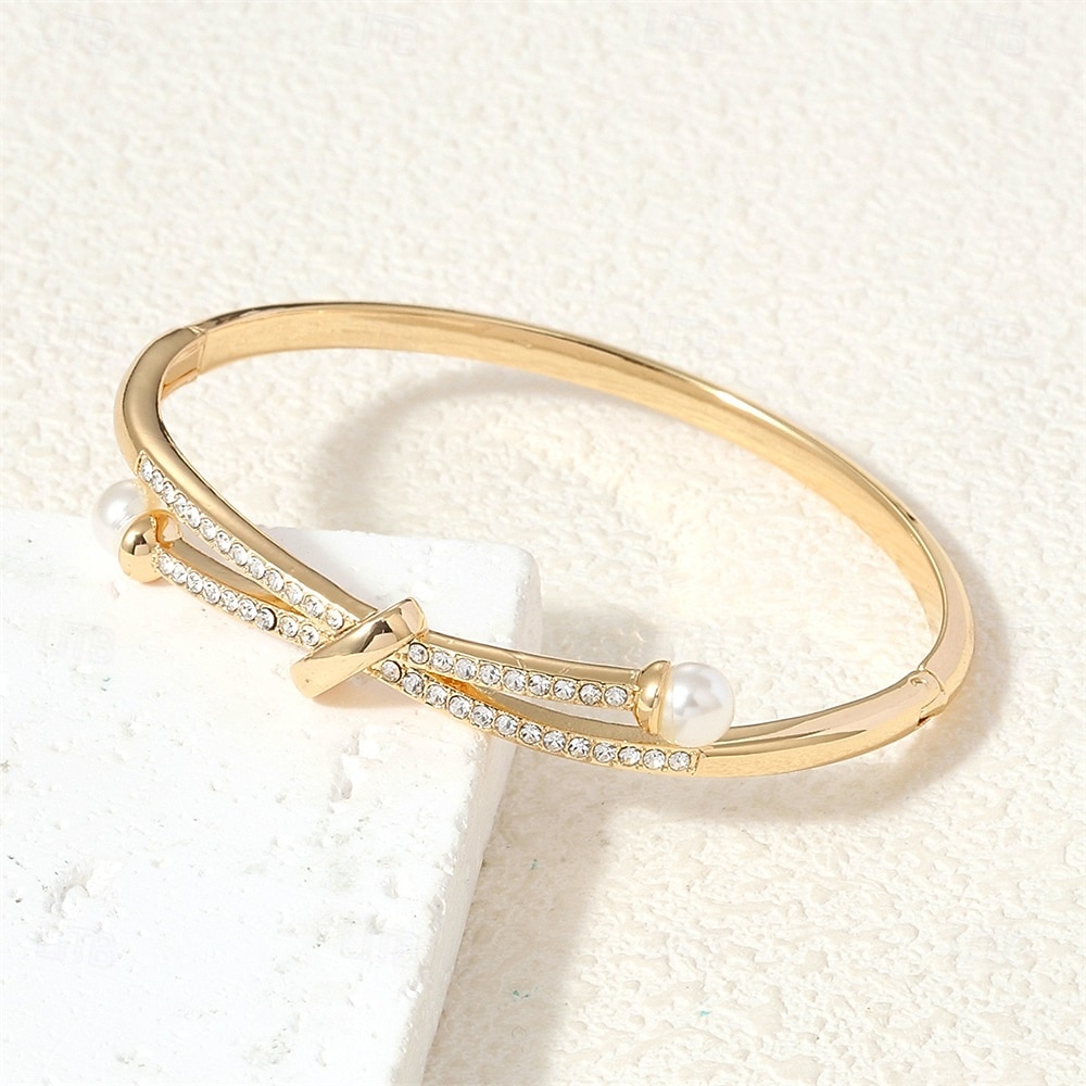 Zircon Geometrical Totem Series Cute Stylish Simple Trendy Chrome Bracelet Jewelry Silver / Golden For Wedding Party Engagement Prom 2026 - $11.49 –P4