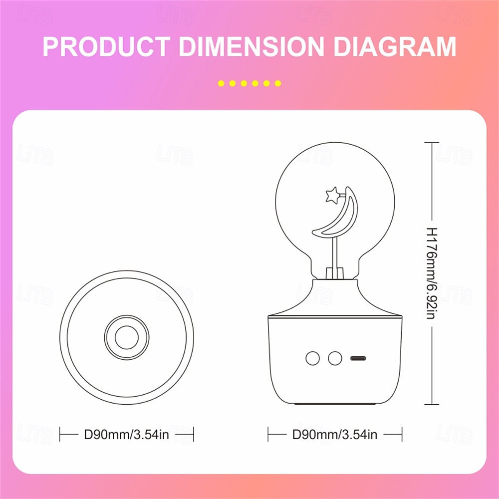 1 шт. светодиодный ночник в форме луны и звезды G80, перезаряжаемая настольная лампа RGB желтого цвета с регулировкой яркости, декор для комнаты, подарочный светильник в форме луны 2025 - $17.99 –P8