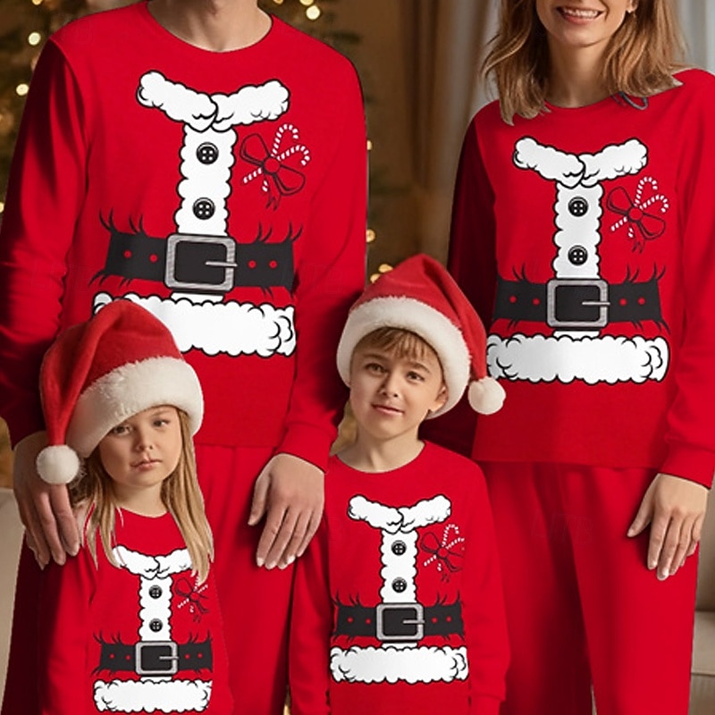 Családi nézés Karácsony Karácsonyi családi pizsama Pizsamák Családkészletek Grafika Otthon Nyomtatott Rubin Hosszú ujj Napi Hozzá illő ruhák 2025 - $21.99 –P2