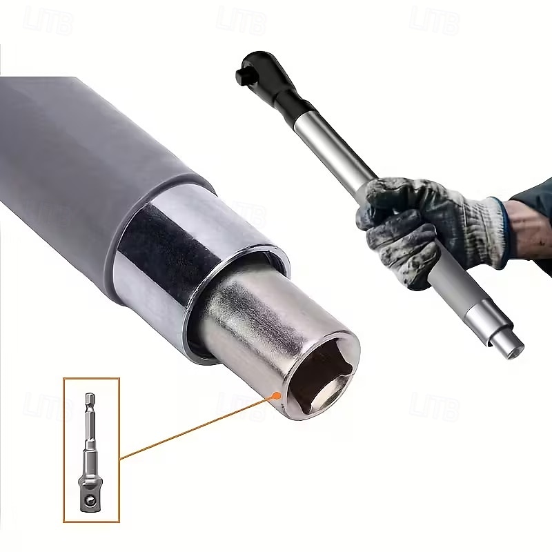 6 az 1-ben eltolt hosszabbítókulcs, elektromos racsnis kulcs levehető adapterrel, kompatibilis 1/2", 1/4" és 3/8" dugókulcsokkal, akkus ütvecsavarozó hosszabbító rúd autószerelő szerszámokhoz 2026 - $84.99 –P15