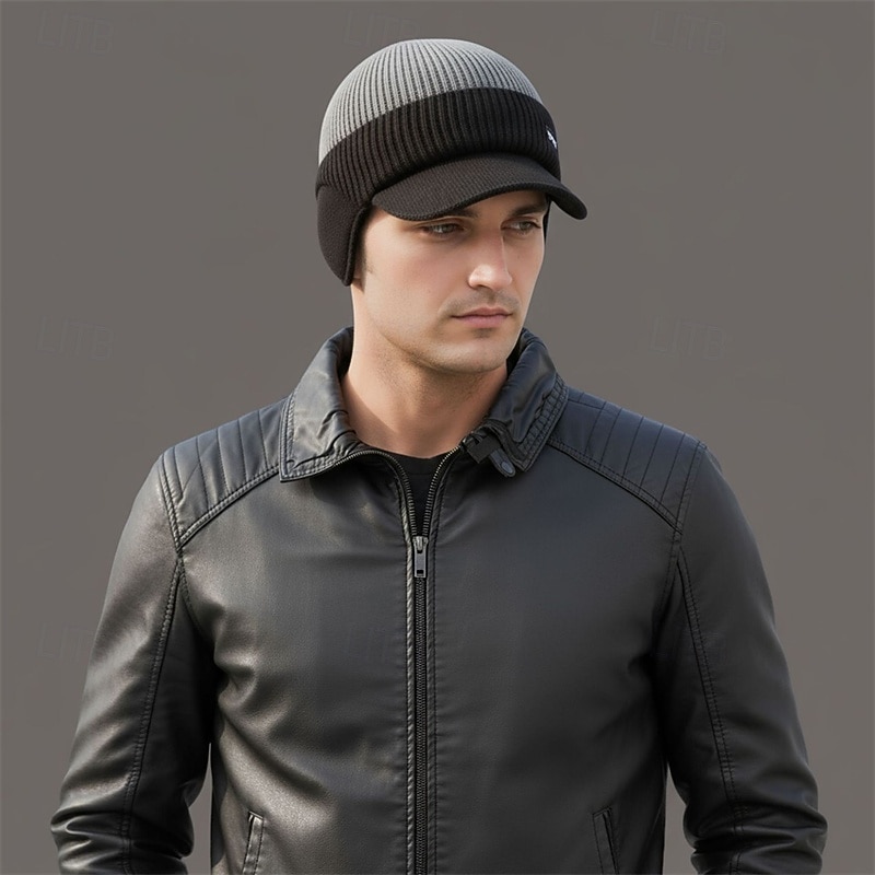 Pánské Unisex Klobouk s klapkami na uši PLacatá čepice Zimní čepice Pletená čepice Zimní čepice Beanie Černá Námořnická modř Polyester Pletený Útulný Denní nošení Jdeme ven Barevné bloky Teplý 2026 - $9.49 –P2