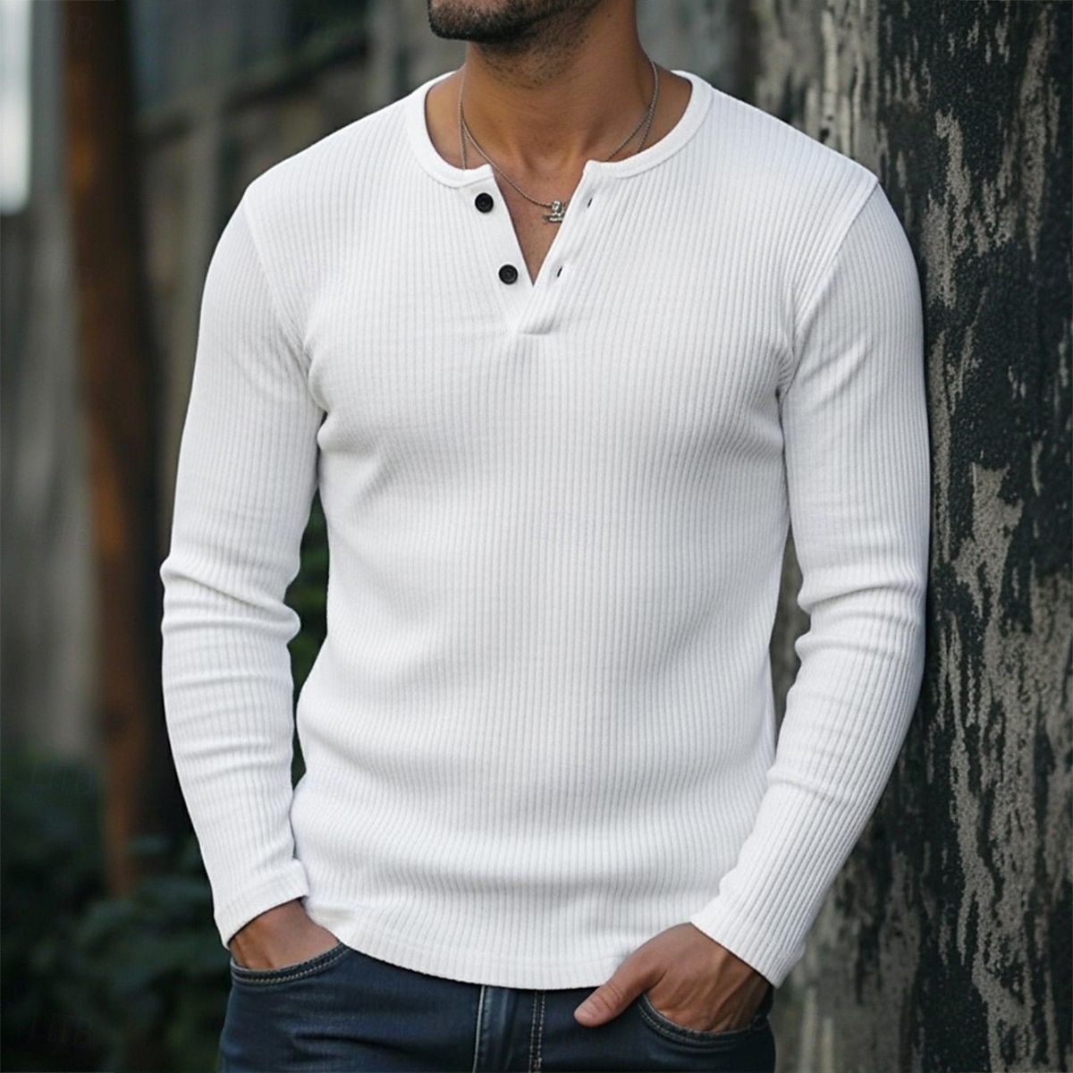 Ανδρικά Μπλουζάκι Πλεκτό μπλουζάκι με ραβδώσεις Μπλουζάκι μπλουζάκι Μακρυμάνικο πουκάμισο Μακρυμάνικο Χένλι Άνοιξη Φθινόπωρο Χειμώνας Σκέτο Pit Strip Μοντέρνα Υψηλής Ποιότητας Βασικό Πλέξιμο 2026 - $20.99 –P1