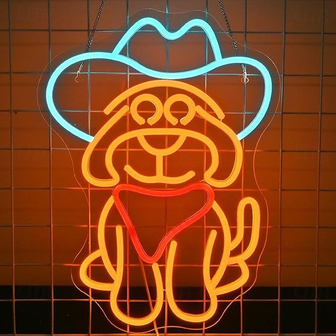 Декоративные настенные светильники со светодиодной подсветкой и неоновыми лампами, собачки-сосиски, тореадоры, кошки, милые и красочные украшения в форме животных, световые вывески, USB-питание 2026 - $41.99 –P2