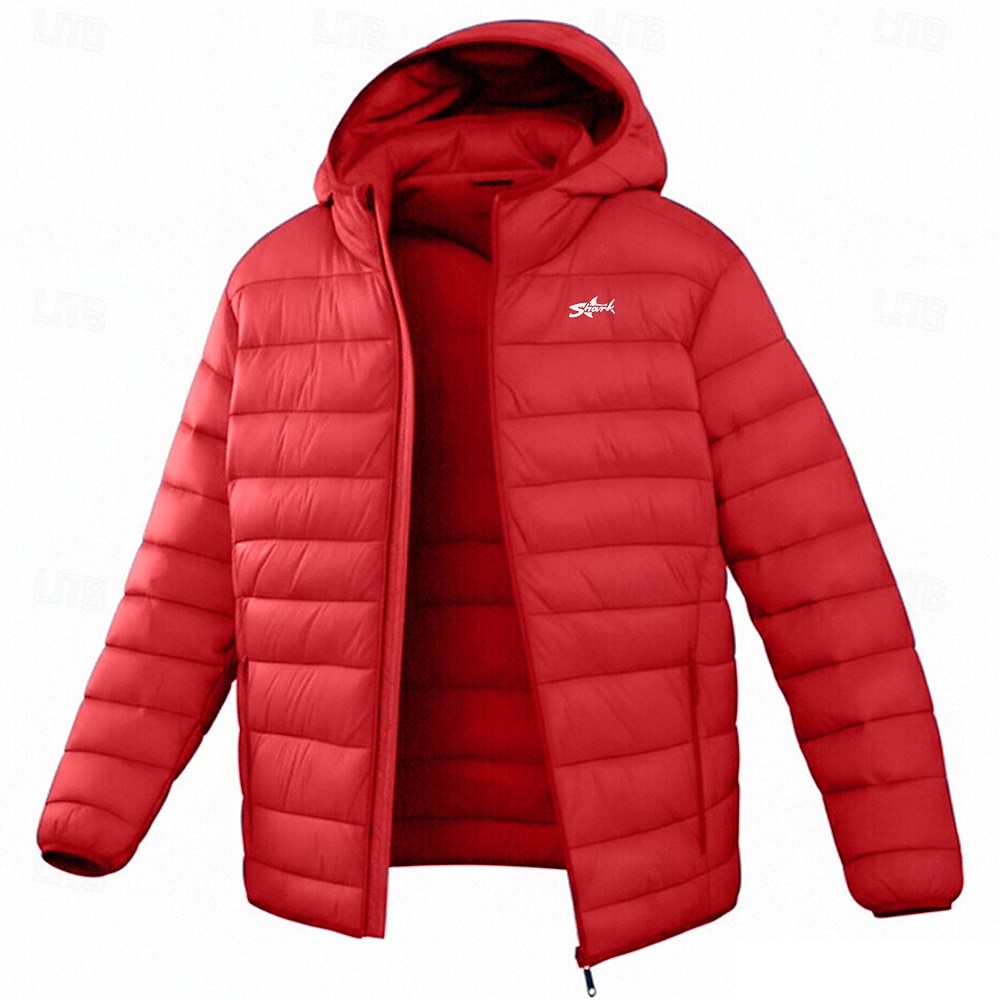 Herren Grafik Hai Wintermantel Daunenjacke Thermowarm Regenfest Leicht Lässig Outdoor Täglich Wattierte Steppjacke mit Kapuze Herbst Winter Langarm Schwarz Rote Königliches Blau 2026 - $60.99 –P3
