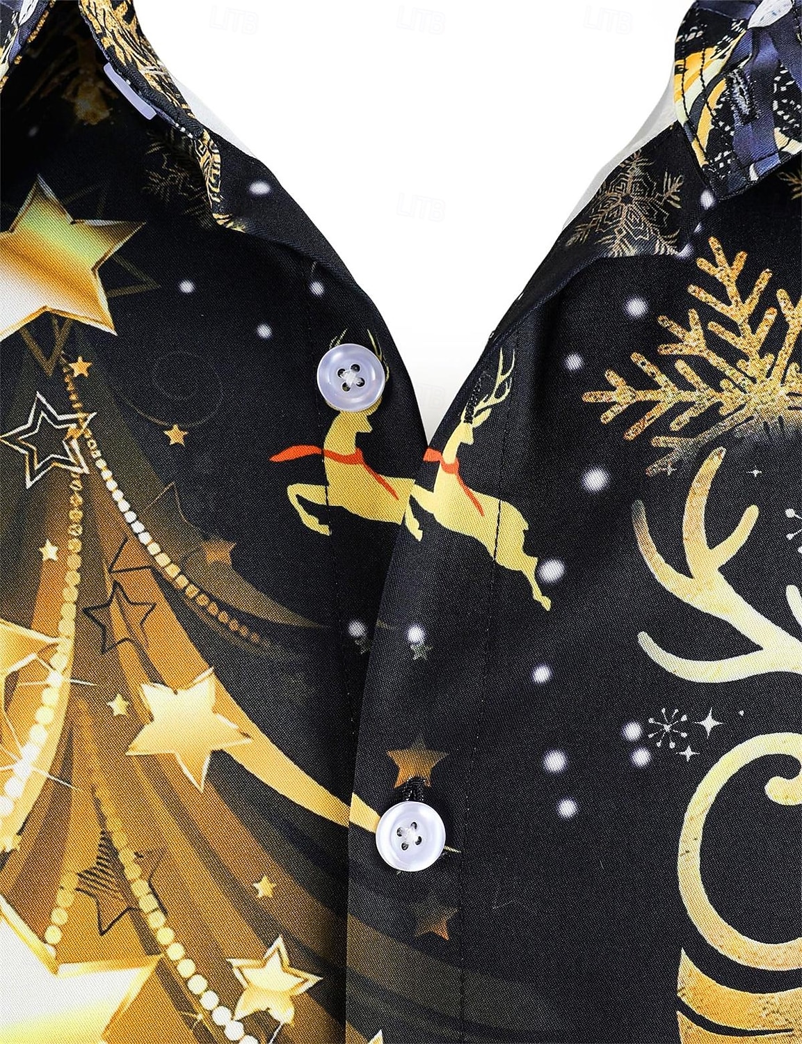 Karácsony Hosszú ujjak Gombos ing Karácsonyi fények Grafikus Újdonságok Vicces mert Férfi Felnőttek 3D nyomtatás mert Karácsony Farsang Újév Parti 2025 - $24.99 –P5