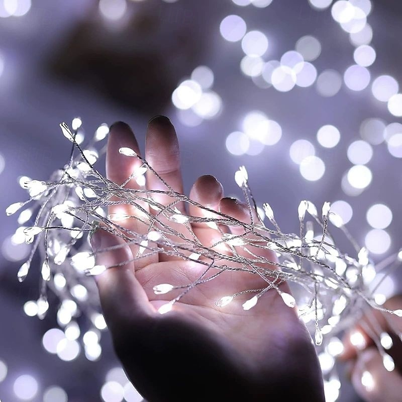 Рождественский дистанционное управление гирлянда светильники 3м 100LEDs 6м 200LEDs огни фейерверка 8 режимов освещения Новый год свадьба праздник сад рождественская елка украшение дома наружное 2025 - $14.99 –P5