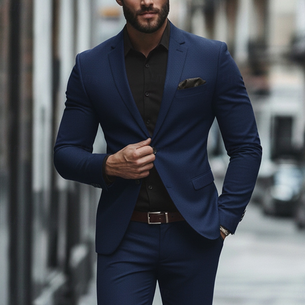 Ανδρικά Επαγγελματικά κοστούμια Causal Μαύρο Μπορντώ Άνοιξη, Φθινόπωρο, Χειμώνας, Καλοκαίρι Εφαρμογή Κλασικό Πέτο Καθημερινά Δουλειά Μονόχρωμο Κατά παραγγελία εφαρμογή Σετ 2 τεμαχίων 2026 - $115.99 –P4