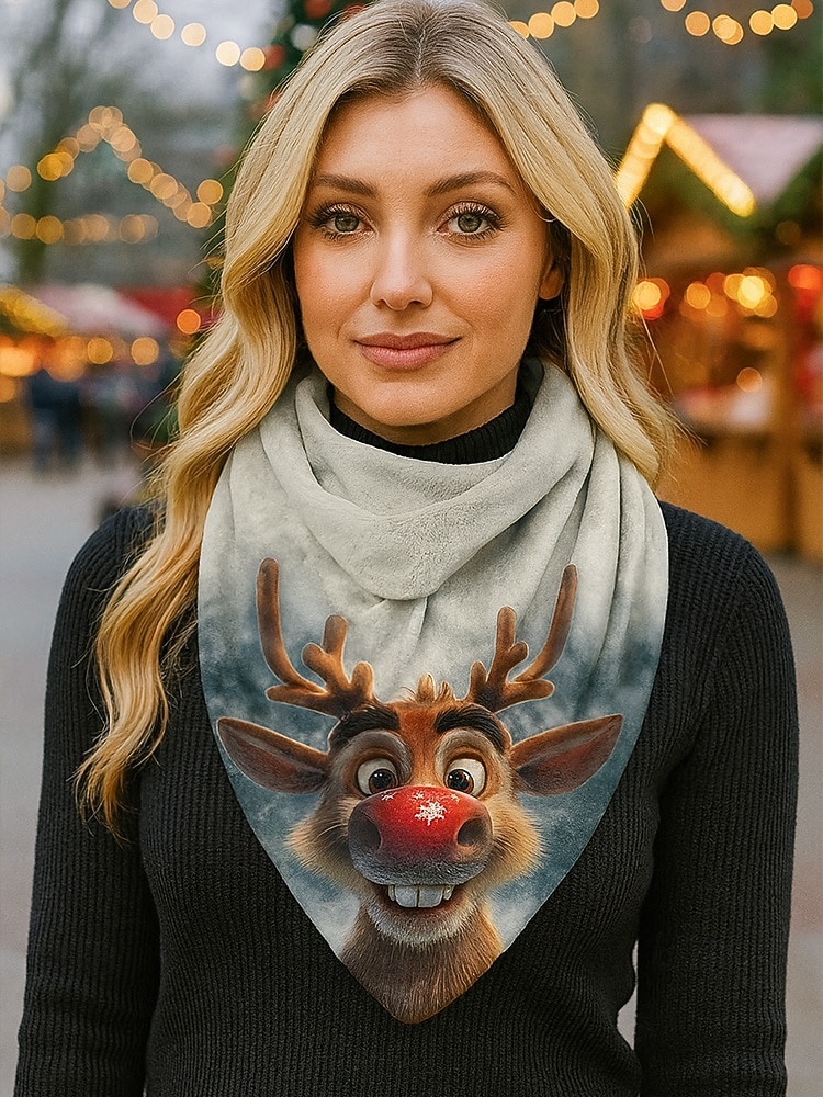 Écharpe de Noël à imprimé chat pour femme, cache-cou triangle rouge douillet avec motif chaton et bonnet de Père Noël, châle d'hiver doux pour fêtes et cadeaux de fin d'année de 2025 ? $18.99 –P2