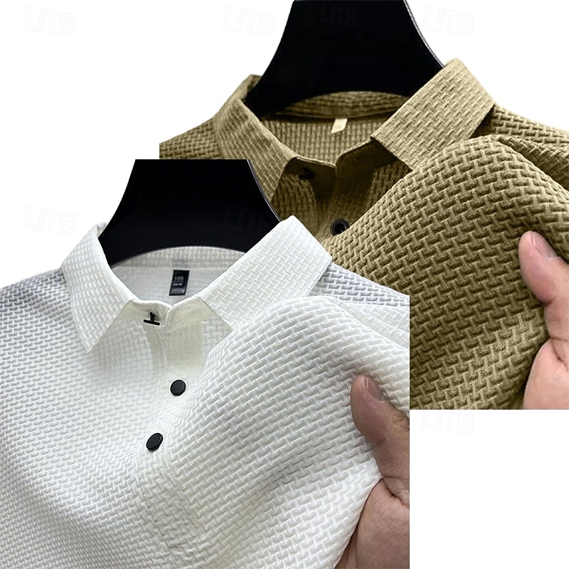 2PCS Men's Polo Shirts Golf Shirt Casual Holiday Classic Short Sleeve Fashion Basic Plain 2 Piece Multi-pack Summer All Seasons Regular Fit 2025 - $36.99 –P9