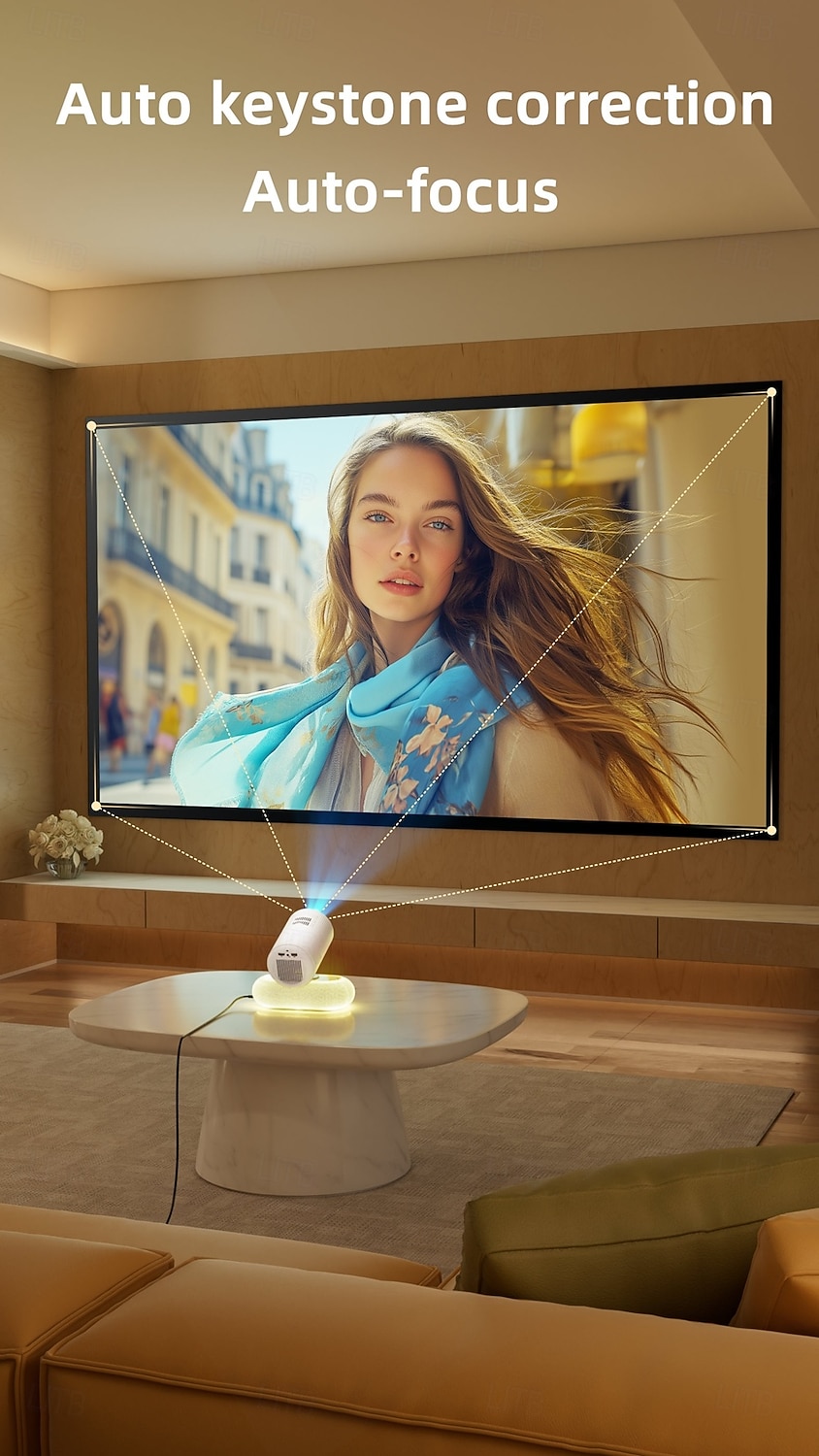 Премиум проектор YT900 с автофокусировкой разрешение 1920*1080 опциональная микрофонная основа светодиодная лента 2.4/5GHz двухдиапазонный Wi-Fi Android 13.0 3-х линзовый стеклянный объектив с 2026 - $217.09 –P12