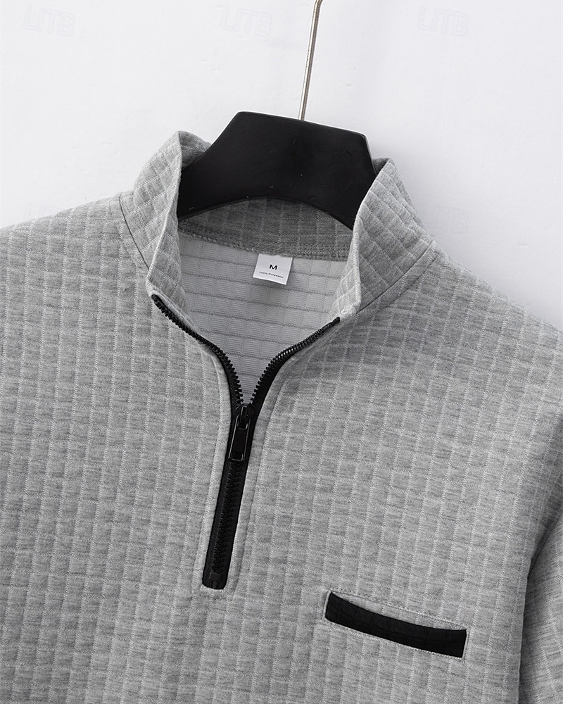 Per uomo Polo Polo con zip a un quarto Abbigliamento quotidiano Data Zip a un quarto Manica Corta Moda Essenziale Semplice Jacquard Cerniera Estate Vestibilità regolare Nero Bianco Blu marino del 2026 a $21.99 –P3