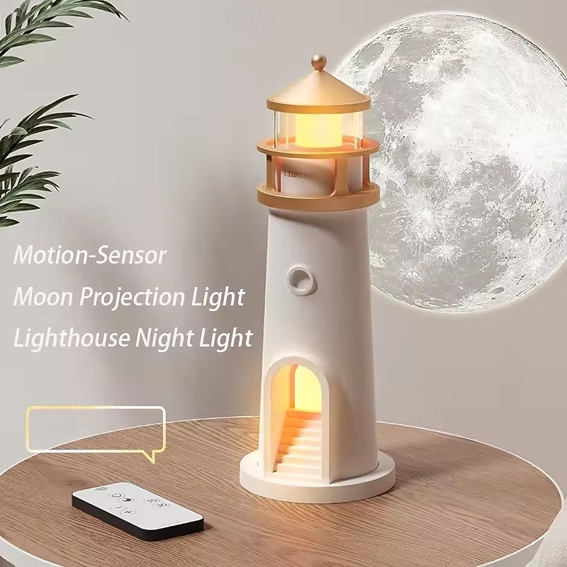 Moon Lamp Projection Lighthouse Lamps Night Light Remote Control Bluetooth Music Motion Ambient Lights Xmas Birthday Valentine's Day Gift 2026 - $39.99 –P12
