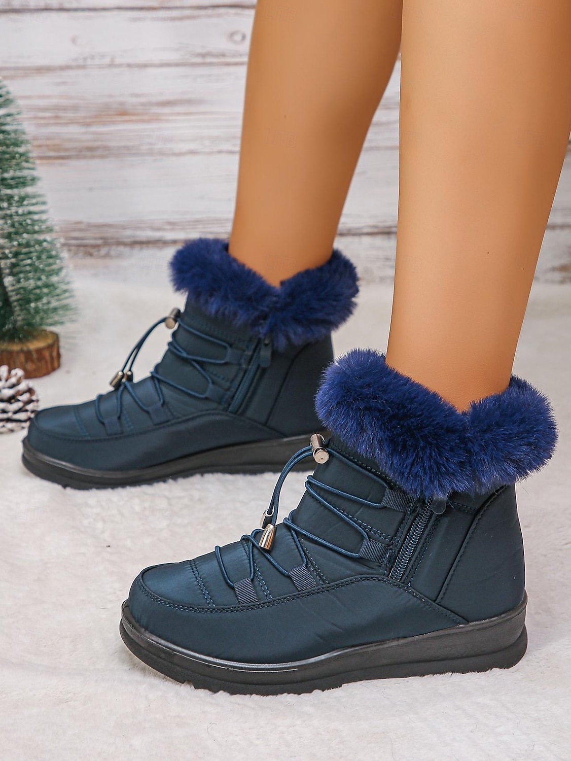 wasserdichte Schneestiefel für Damen mit Kunstfellfutter – Winterstiefel zum Schnüren mit Reißverschluss und verstellbaren Schnürsenkeln, in mehreren Farben erhältlich 2026 - $34.99 –P10