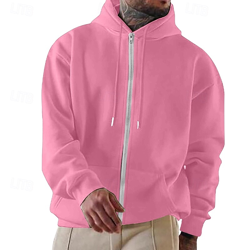 Men's Hoodie Full Zip Hoodie Pullover Hoodie Sweatshirt Fleece Hoodie Wine Red Hooded Plain Zipper Casual Daily Sports & Outdoor Streetwear Cool Sportswear All Seasons Clothing Apparel Hoodies 2026 - $24.99 –P11
