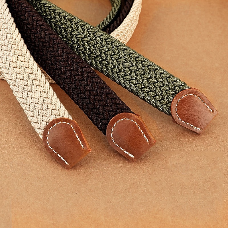 Жен. Пояс Полиэстер Черный Белый Красный Верблюжий Бежевый Пояс на талию Для улицы выходные Чистый цвет 2026 - $16.99 –P4