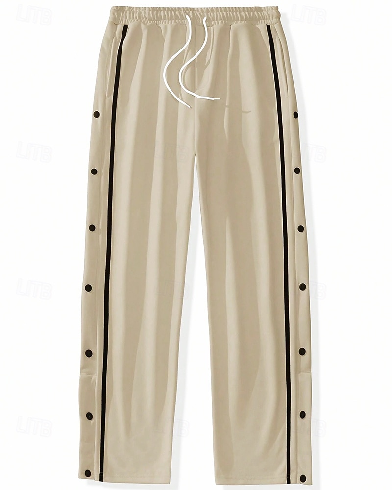 Men's Wide-leg Sweatpants sport pants Casual Pants with Pockets Split High Waist Bottoms Gym Athleisure Workout Spring Fall Breathable Gym Workout Track Regular Fit Sportswear Activewear Solid Colored 2026 - $26.99 –P6