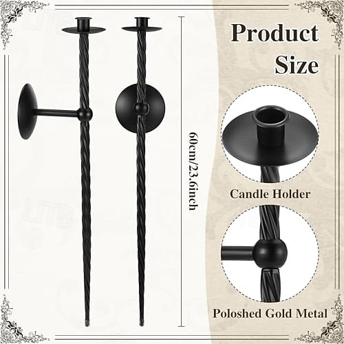 Настенный подсвечник 1 шт. / 2 шт. большой витой подсвечник для свечей настенный металлический подсвечник для столовой, гостиной, офиса, спальни 2026 - $22.99 –P6