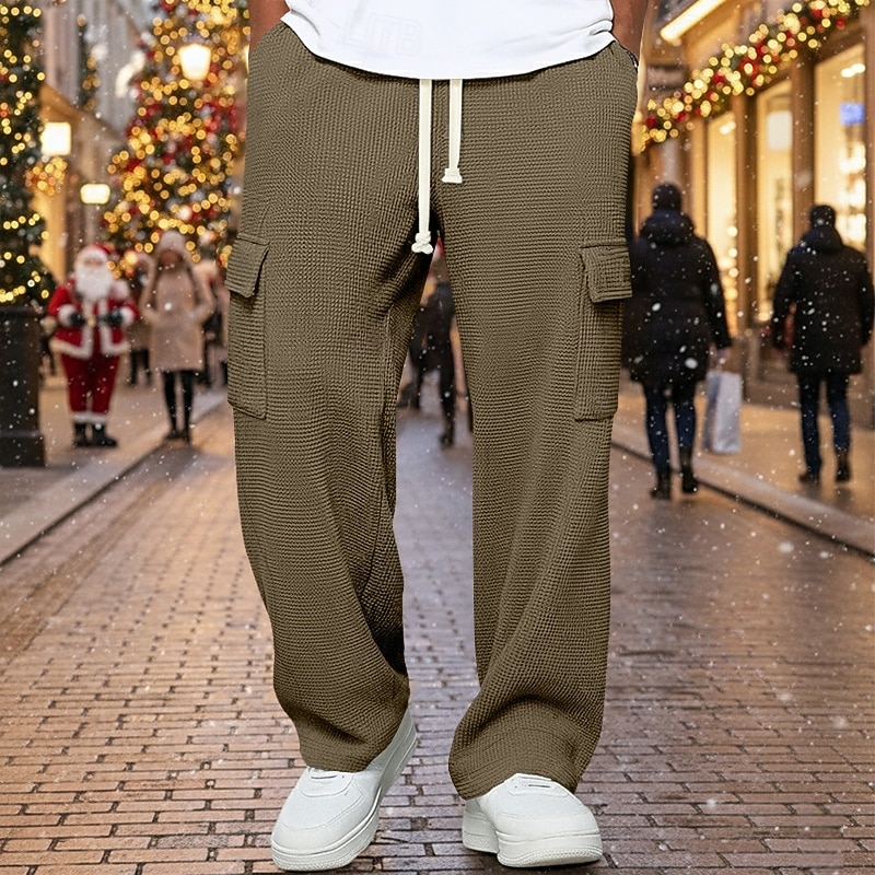 Per uomo Nido d'ape Pantaloni da Tuta Cargo Pantaloni Pantaloni della tuta a gamba dritta Coulisse Elastico in vita Multi-tasche Semplice Traspirante Lunghezza intera Sport all'Aperto Casuale del 2026 a $22.99 –P9
