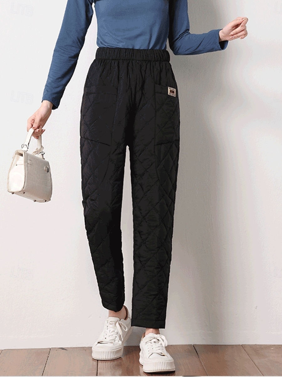 Per donna Chinos Moda Streetwear Essenziale Lunghezza intera Vita Alta Semplice Tasca Fascia Elastica Comodo Morbido Confortevole Micro-elastico All'aperto Streetwear blu navy Nero Verde Cachi del 2025 a $29.99 –P8