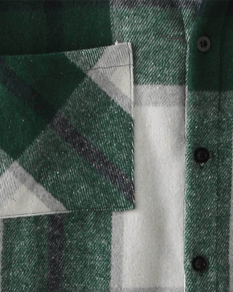 Miesten Paita Rento paita Flanellipaita Button Up paita Rubiini Pitkähihainen Skottiruutukuvio Kauluskäänne Katuvaatteet Loma Tasku Vaatetus Puuvilla Muoti Vapaa-aika Mukava 2026 - $30.99 –P13