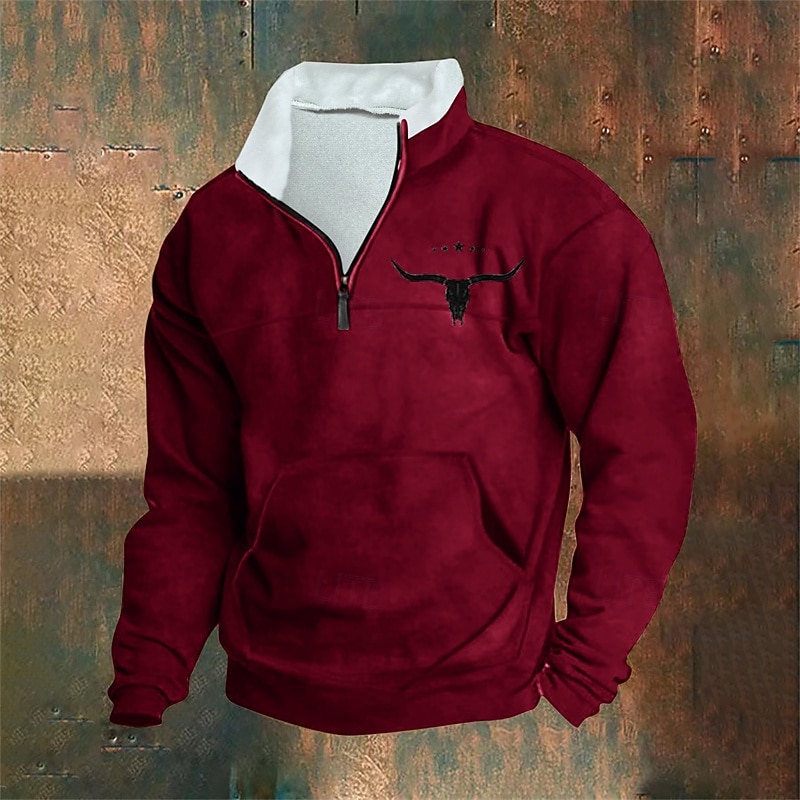 Per uomo Maglia Felpa con zip corta Nero Bianco Verde militare Rosso Blu Mezza zip Mucca Mezza cerniera Sport & Outdoor Quotidiano Ferie Poliestere Streetwear Essenziale Casual Autunno Inverno del 2026 a $31.99 –P4