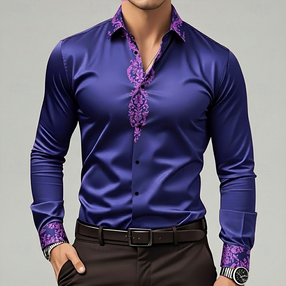 Per uomo Stampa Floreale Etnico Fiori Camicia Camicia in raso Camicia elegante Manica Lunga Vintage Retrò Vacanza Abbigliamento Quotidiano Estate Primavera Autunno Collo ripiegato Stampa 3D Camicie del 2026 a $29.99 –P2