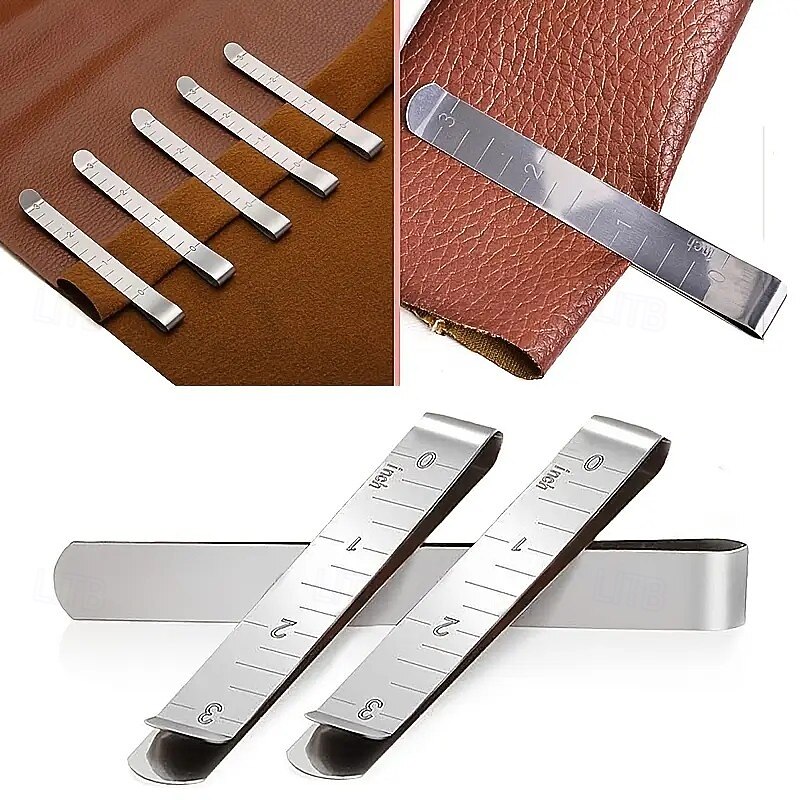 10/20 ks stříbrně šedých spon na šikmou stuhu s vestavěným pravítkem, šicími a prošívacími nástroji pro kutilské projekty a tvoření s látkami 2026 - $10.99 –P6