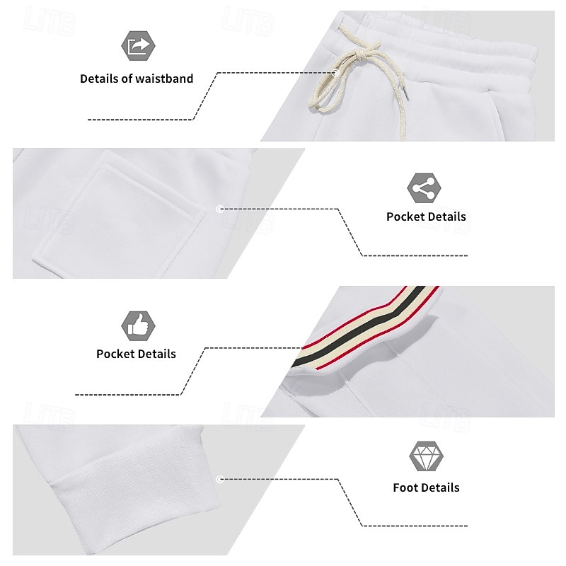 Per uomo Pantaloni da tuta Pantaloni in Pile Joggers Pantaloni Pantaloni invernali Coulisse Tasca Elastico in vita Patchwork Comodità Caldo Sport all'Aperto Quotidiano Moda Casual Nero Bianco del 2026 a $24.99 –P4