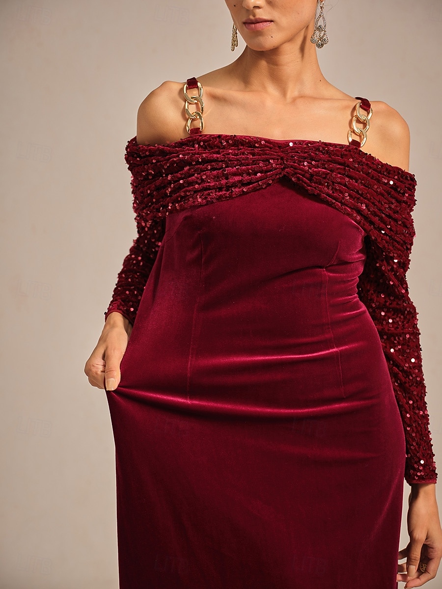 white christmas dresses Blue Zone Planet | Christmas Printed Off-Shoulder Autumn And Winter Dress main image 1