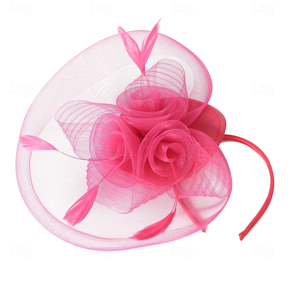 Fascinators Tulle Fedora Hat Wedding Tea Party Horse Race Cocktail Elegant Vintage With Feather Tulle Headpiece Headwear 2026 - $16.49 –P10