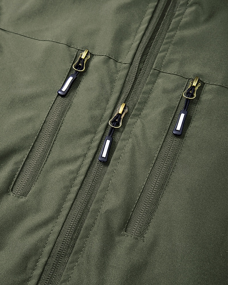 Miesten Liivi Gilet Kalastusliivi ulko- Päivittäin Muoti Vapaa-aika Kevät Syksy Vetoketju Tasku Polyesteri Mukava Tavallinen Yksirivinen yksi nappi Stand-kaula-aukko Normaali Musta Viini Armeijan 2025 - $32.99 –P10