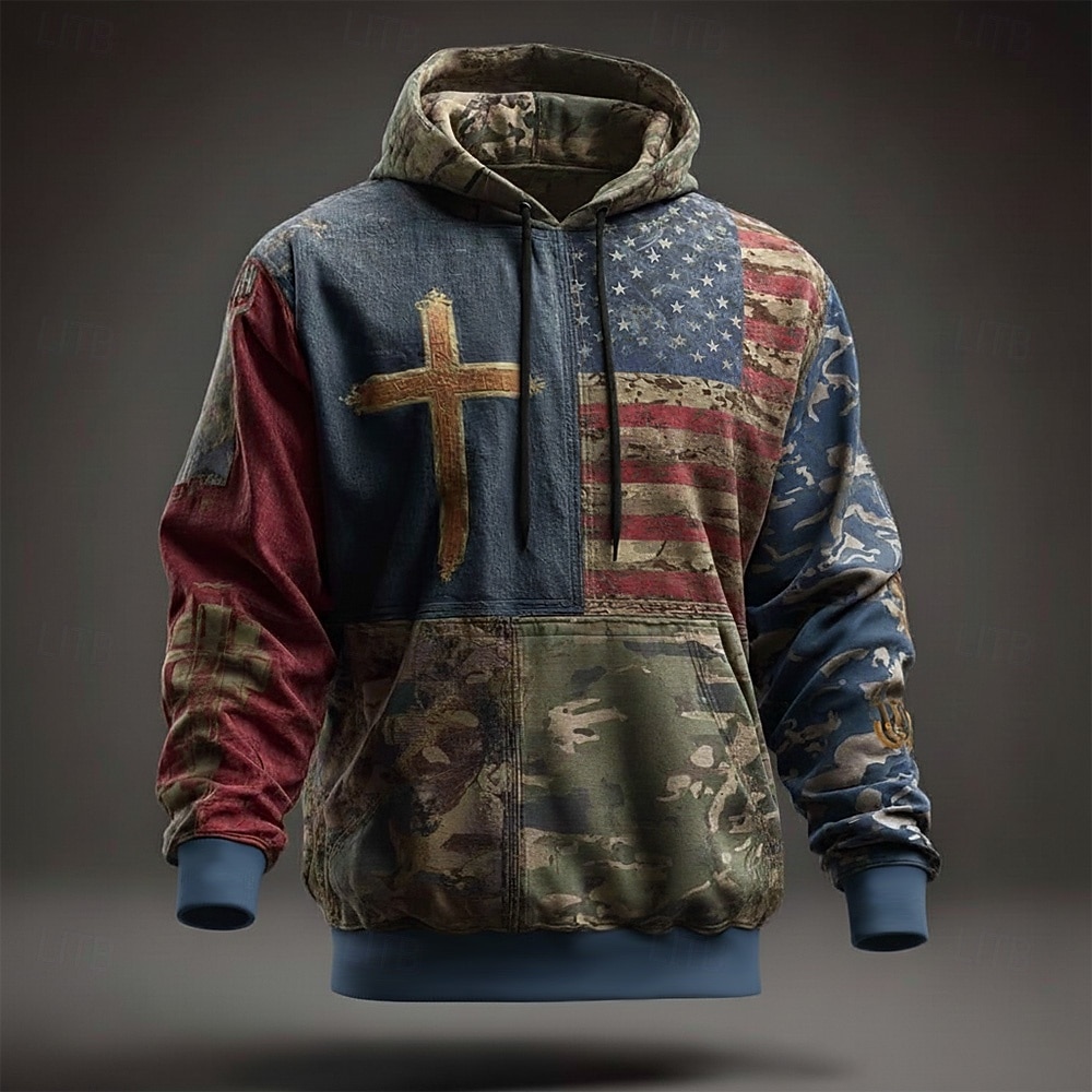 4η Ιουλίου 2026 250η Ημέρα Μνήμης Ανδρικό Streetwear Γραφικό Σημαίας των ΗΠΑ Μπλούζα Crew Neck Μακρύ Μανίκι Hoodie Φούτερ Casual Υπαίθρια Δρόμος 2026 - $28.99 –P2