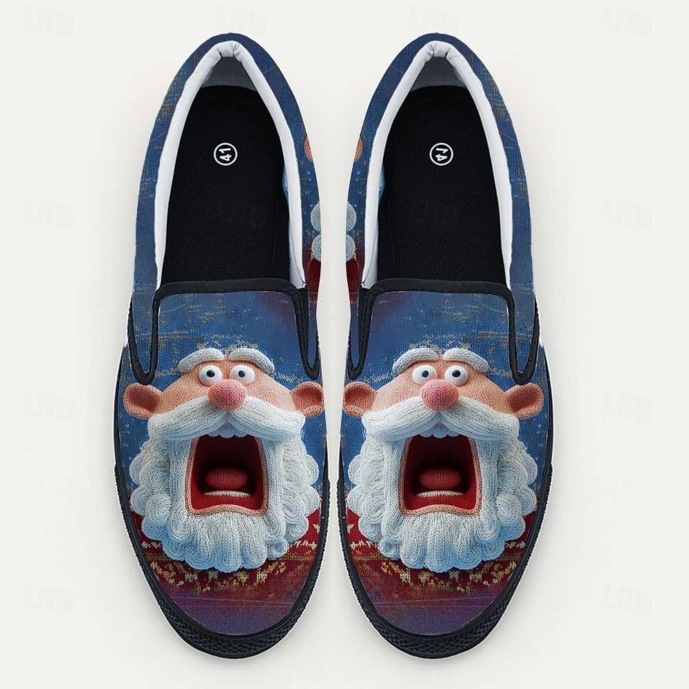 Ανδρικά χριστουγεννιάτικα sneakers με γραφικά Άγιου Βασίλη – διασκεδαστικό τρισδιάστατο πρόσωπο Άγιου Βασίλη, άνετο, casual στυλ, ιδανικό για χριστουγεννιάτικα πάρτι και χριστουγεννιάτικες γιορτές 2026 - $42.99 –P1