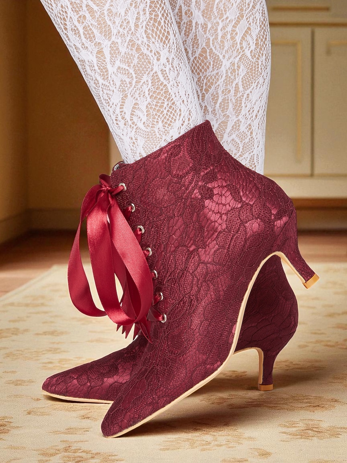 Γυναικεία πράσινα μποτάκια με κορδόνια και σατέν κορδέλα και τακούνι kitten - vintage μπότες σε βικτοριανό στιλ για γυναίκες, ιδανικές για γάμους, πάρτι gatsby &επίσημες εκδηλώσεις 2026 - $79.99 –P5